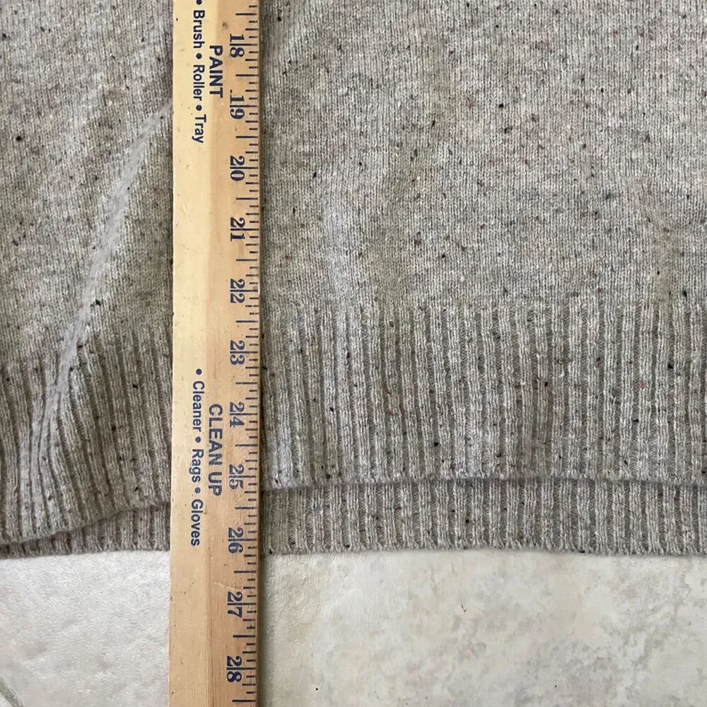 J.Crew Rugged Merino wool blend men’s L brown Shawl Collar Donegal Sweater
